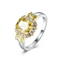 Low price chic radiant cut fancy yellow diamond ring women jewelry with CVD CZ Moissanite